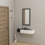 Hanah Home Aparador con Espejo Anthracite, White 82x15.8x29.6 cm Tablero de Partículas Recubierto de Melamina